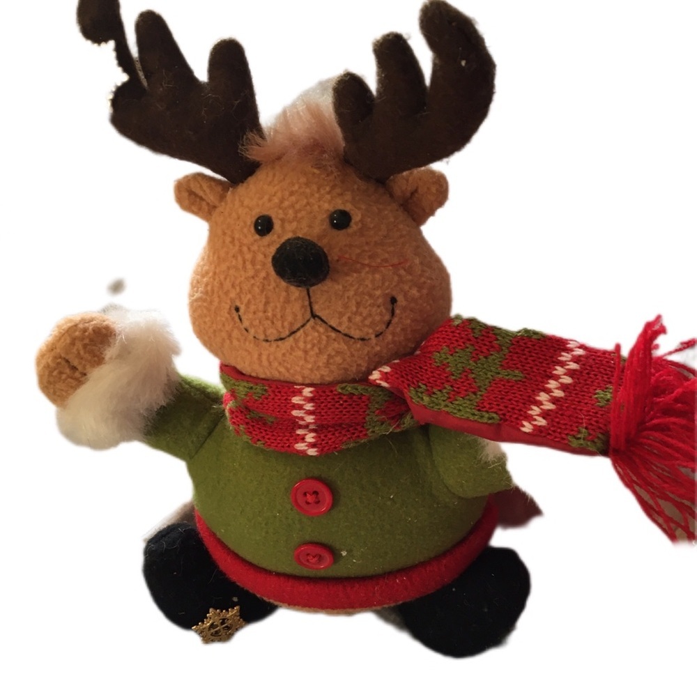 Festive Reindeer Plush Toy with Scarf